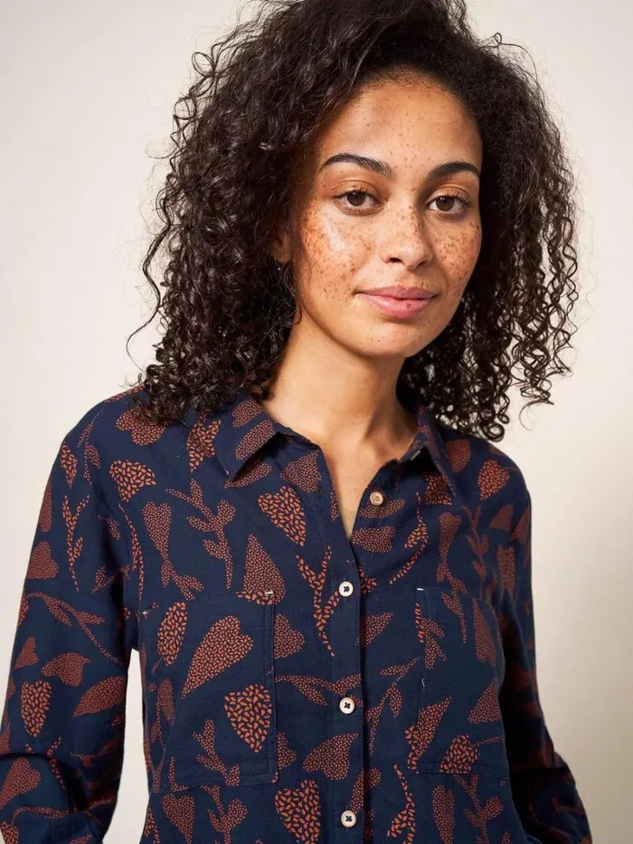 White Stuff SHIRTS and BLOUSES Emilia Organic Cotton Classic Fit Shirt Navy Print 8211 Women White Stuff SHIRTS and BLOUSES Emilia Organic Cotton Classic Fit Shirt Navy Print 8211 Women