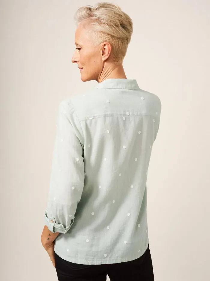White Stuff SHIRTS and BLOUSES Emilia Organic Cotton Long Sleeve Shirt Green Multi 8211 Women White Stuff SHIRTS and BLOUSES Emilia Organic Cotton Long Sleeve Shirt Green Multi 8211 Women