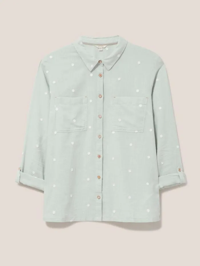 White Stuff SHIRTS and BLOUSES Emilia Organic Cotton Long Sleeve Shirt Green Multi 8211 Women White Stuff SHIRTS and BLOUSES Emilia Organic Cotton Long Sleeve Shirt Green Multi 8211 Women