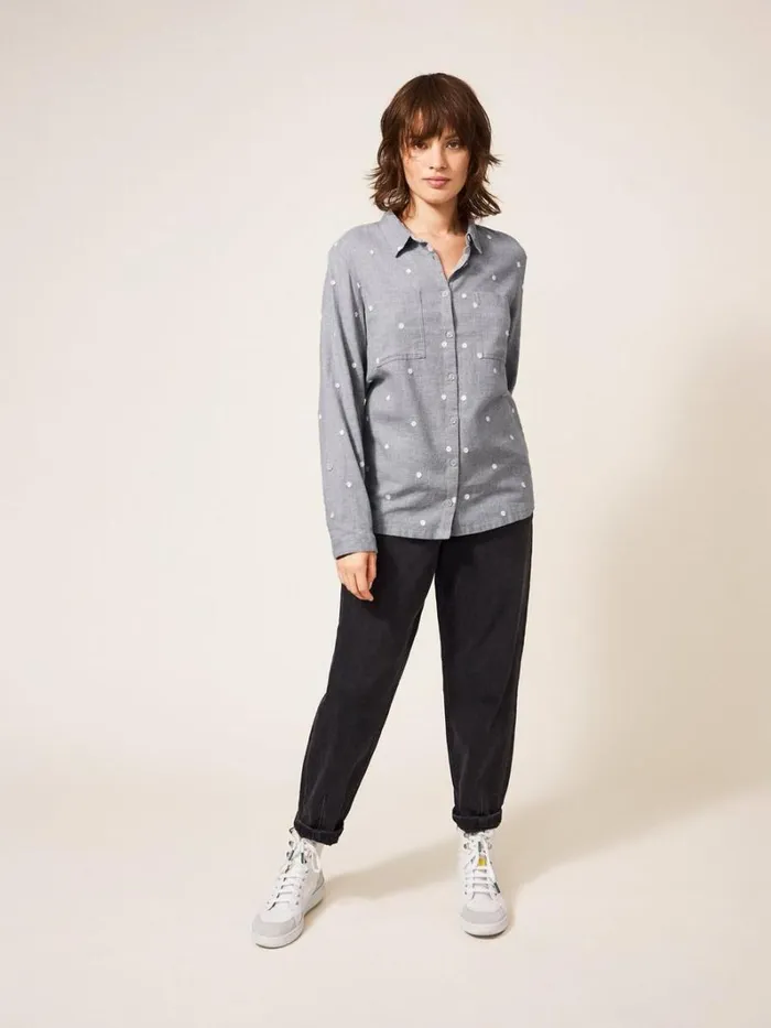 White Stuff SHIRTS and BLOUSES Emilia Organic Cotton Long Sleeve Shirt Grey Multi 8211 Women White Stuff SHIRTS and BLOUSES Emilia Organic Cotton Long Sleeve Shirt Grey Multi 8211 Women