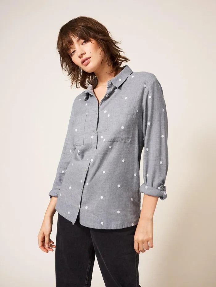 White Stuff SHIRTS and BLOUSES Emilia Organic Cotton Long Sleeve Shirt Grey Multi 8211 Women White Stuff SHIRTS and BLOUSES Emilia Organic Cotton Long Sleeve Shirt Grey Multi 8211 Women