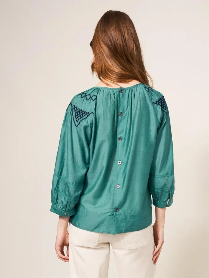 White Stuff SHIRTS and BLOUSES Esme Cotton Silk Top Green Multi 8211 Women White Stuff SHIRTS and BLOUSES Esme Cotton Silk Top Green Multi 8211 Women