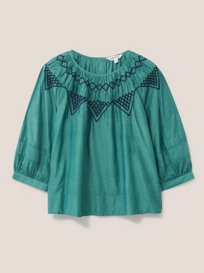 White Stuff SHIRTS and BLOUSES Esme Cotton Silk Top Green Multi 8211 Women White Stuff SHIRTS and BLOUSES Esme Cotton Silk Top Green Multi 8211 Women