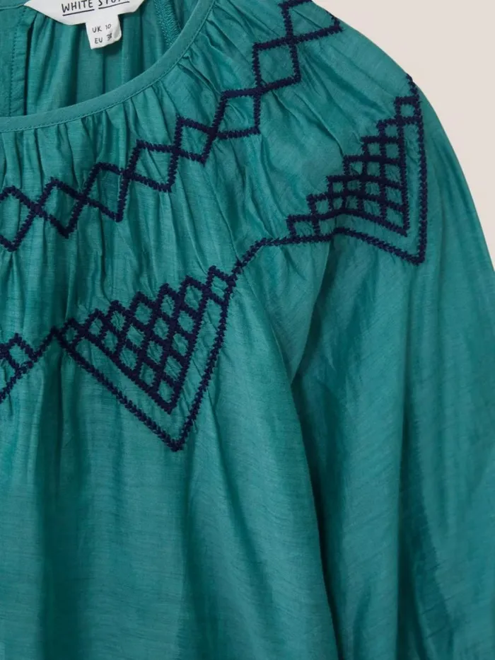 White Stuff SHIRTS and BLOUSES Esme Cotton Silk Top Green Multi 8211 Women White Stuff SHIRTS and BLOUSES Esme Cotton Silk Top Green Multi 8211 Women