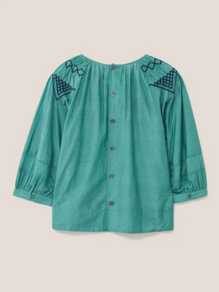 White Stuff SHIRTS and BLOUSES Esme Cotton Silk Top Green Multi 8211 Women White Stuff SHIRTS and BLOUSES Esme Cotton Silk Top Green Multi 8211 Women