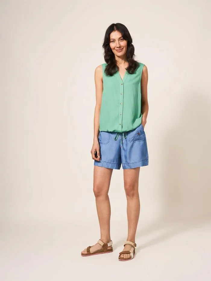 White Stuff SHIRTS and BLOUSES Ferne Vest Mid Green 8211 Women