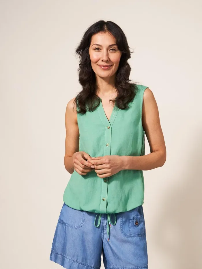 White Stuff SHIRTS and BLOUSES Ferne Vest Mid Green 8211 Women White Stuff SHIRTS and BLOUSES Ferne Vest Mid Green 8211 Women