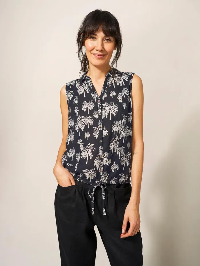White Stuff SHIRTS and BLOUSES FLOWING GRASSES JERSEY SHIRT Black Print 8211 Women White Stuff SHIRTS and BLOUSES FLOWING GRASSES JERSEY SHIRT Black Print 8211 Women