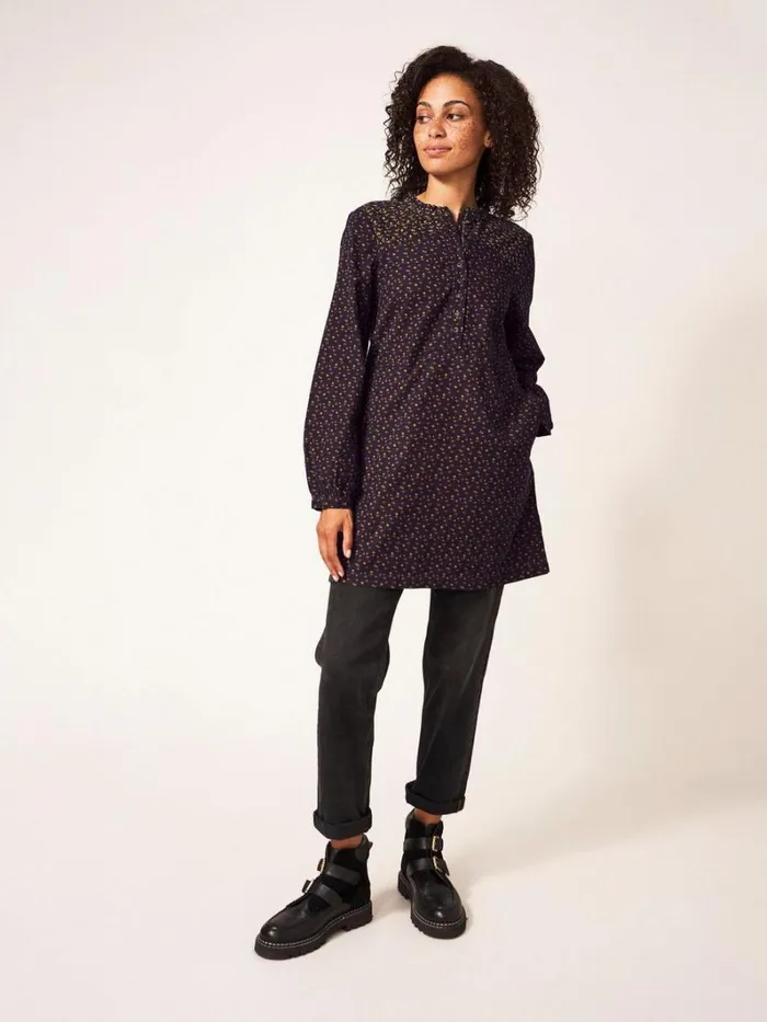 White Stuff SHIRTS and BLOUSES Jade Cord Tunic Grey Multi 8211 Women
