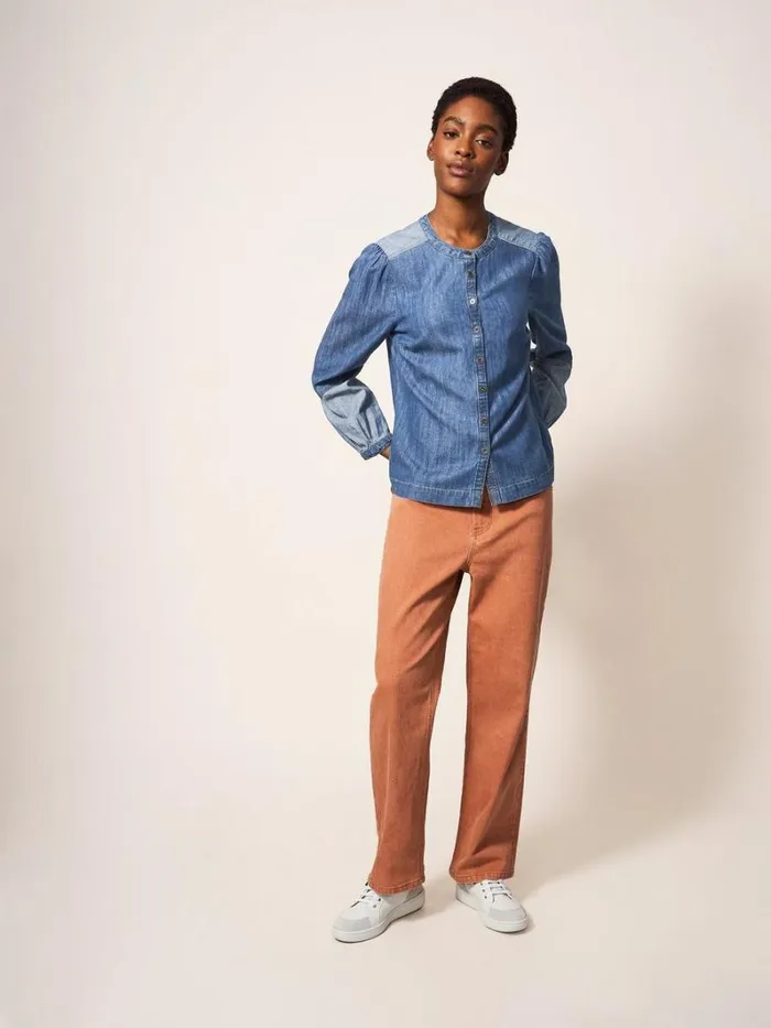 White Stuff SHIRTS and BLOUSES Jasmine Denim Shirt Mid Denim 8211 Women