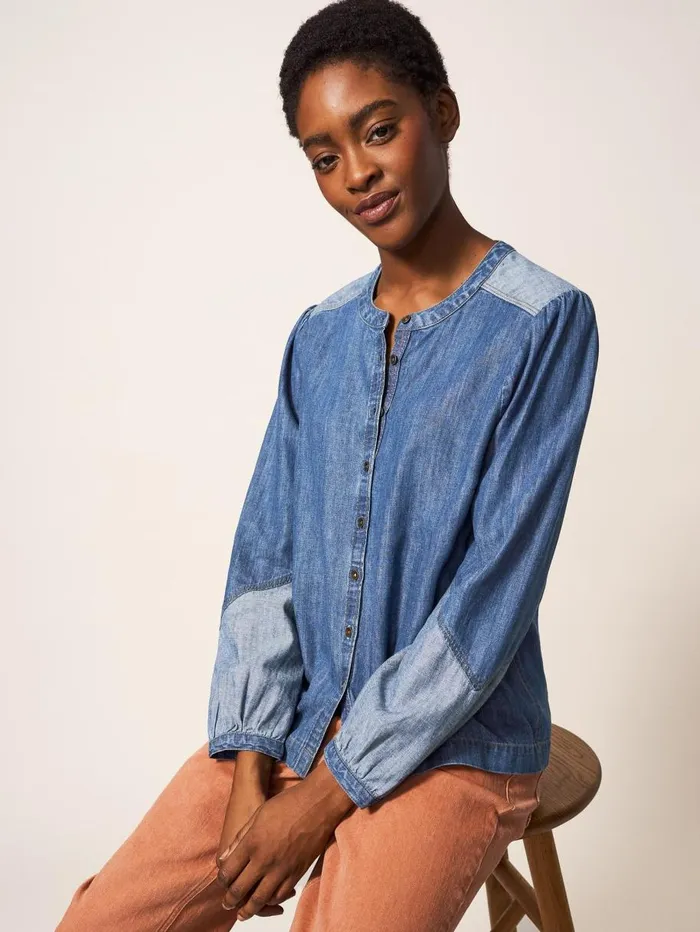 White Stuff SHIRTS and BLOUSES Jasmine Denim Shirt Mid Denim 8211 Women White Stuff SHIRTS and BLOUSES Jasmine Denim Shirt Mid Denim 8211 Women