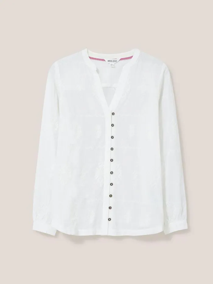 White Stuff SHIRTS and BLOUSES Kate Embroidered Casual Shirt Ivory Multi 8211 Women White Stuff SHIRTS and BLOUSES Kate Embroidered Casual Shirt Ivory Multi 8211 Women