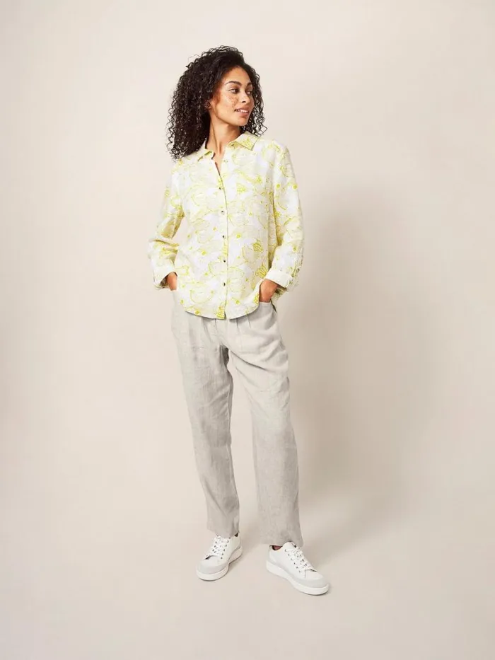 White Stuff SHIRTS and BLOUSES Layla Linen Shirt White Multi 8211 Women