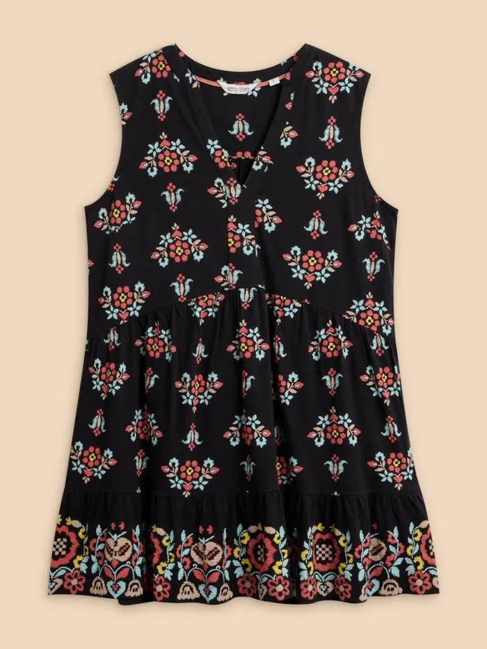 White Stuff SHIRTS and BLOUSES MACIE SLEEVELESS TUNIC Black Print 8211 Women White Stuff SHIRTS and BLOUSES MACIE SLEEVELESS TUNIC Black Print 8211 Women