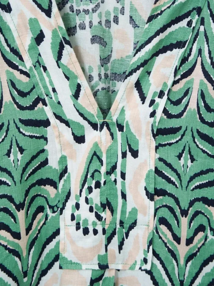 White Stuff SHIRTS and BLOUSES Marianne Linen Tunic Top Green Multi 8211 Women White Stuff SHIRTS and BLOUSES Marianne Linen Tunic Top Green Multi 8211 Women