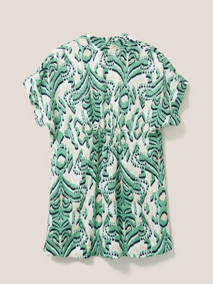 White Stuff SHIRTS and BLOUSES Marianne Linen Tunic Top Green Multi 8211 Women White Stuff SHIRTS and BLOUSES Marianne Linen Tunic Top Green Multi 8211 Women