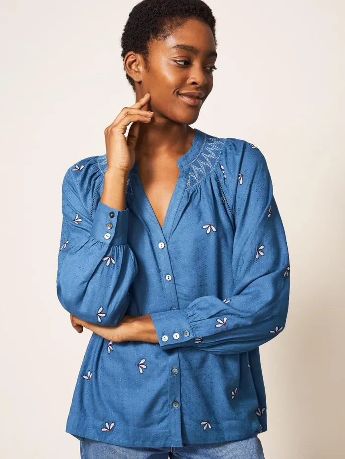 White Stuff SHIRTS and BLOUSES Maude Embroidered Shirt Teal Multi 8211 Women White Stuff SHIRTS and BLOUSES Maude Embroidered Shirt Teal Multi 8211 Women