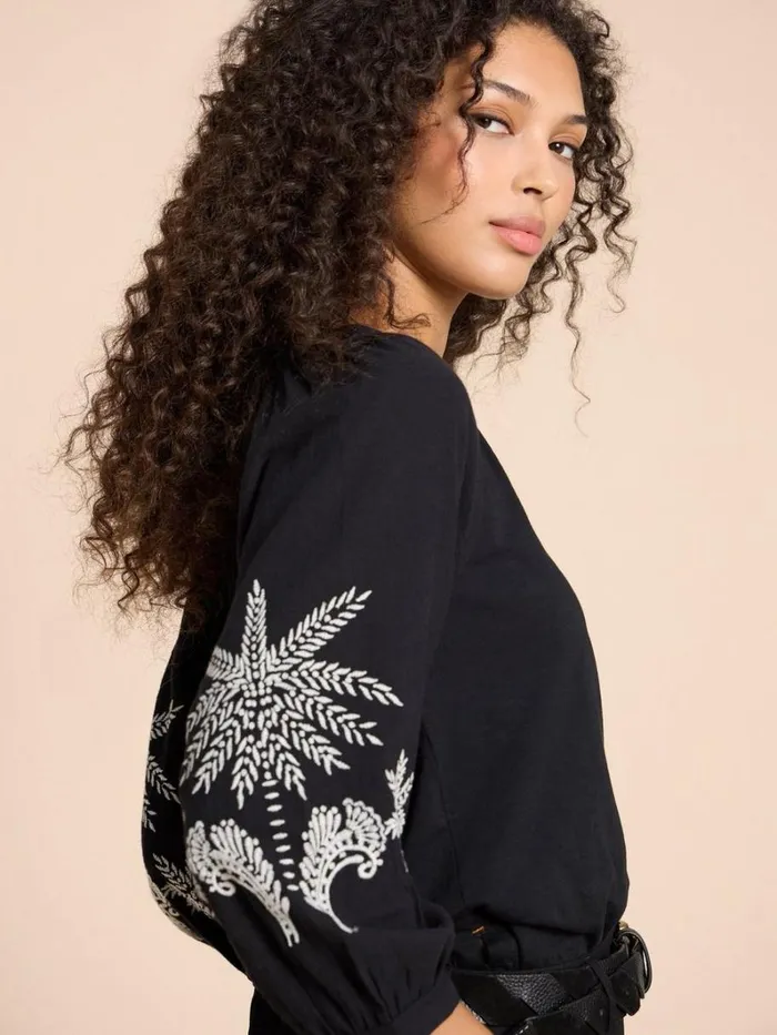 White Stuff SHIRTS and BLOUSES MILLIE MIX EMBROIDERED TOP Black Multi 8211 Women White Stuff SHIRTS and BLOUSES MILLIE MIX EMBROIDERED TOP Black Multi 8211 Women