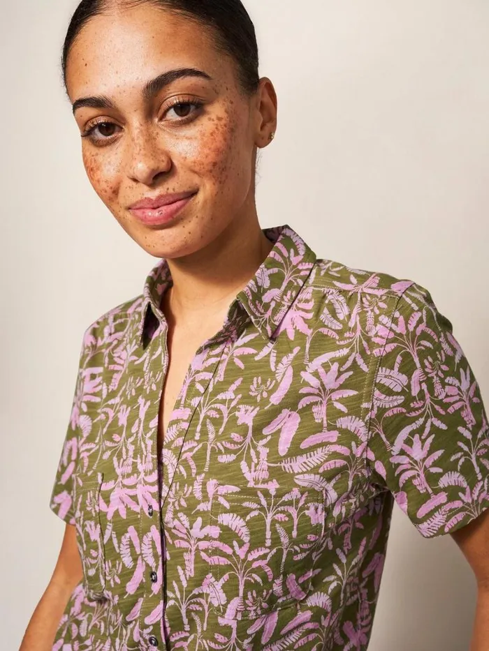 White Stuff SHIRTS and BLOUSES Penny Pocket Cotton Jersey Shirt Green Multi 8211 Women White Stuff SHIRTS and BLOUSES Penny Pocket Cotton Jersey Shirt Green Multi 8211 Women