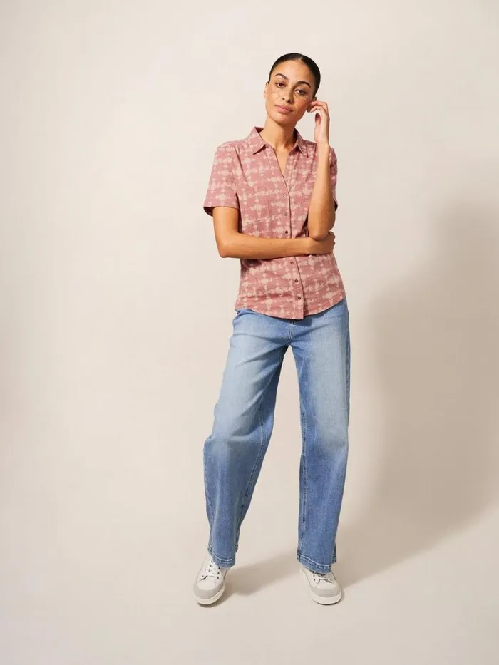 White Stuff SHIRTS and BLOUSES Penny Pocket Cotton Jersey Shirt Pink Print 8211 Women White Stuff SHIRTS and BLOUSES Penny Pocket Cotton Jersey Shirt Pink Print 8211 Women