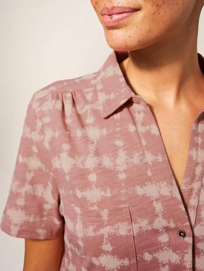 White Stuff SHIRTS and BLOUSES Penny Pocket Cotton Jersey Shirt Pink Print 8211 Women White Stuff SHIRTS and BLOUSES Penny Pocket Cotton Jersey Shirt Pink Print 8211 Women
