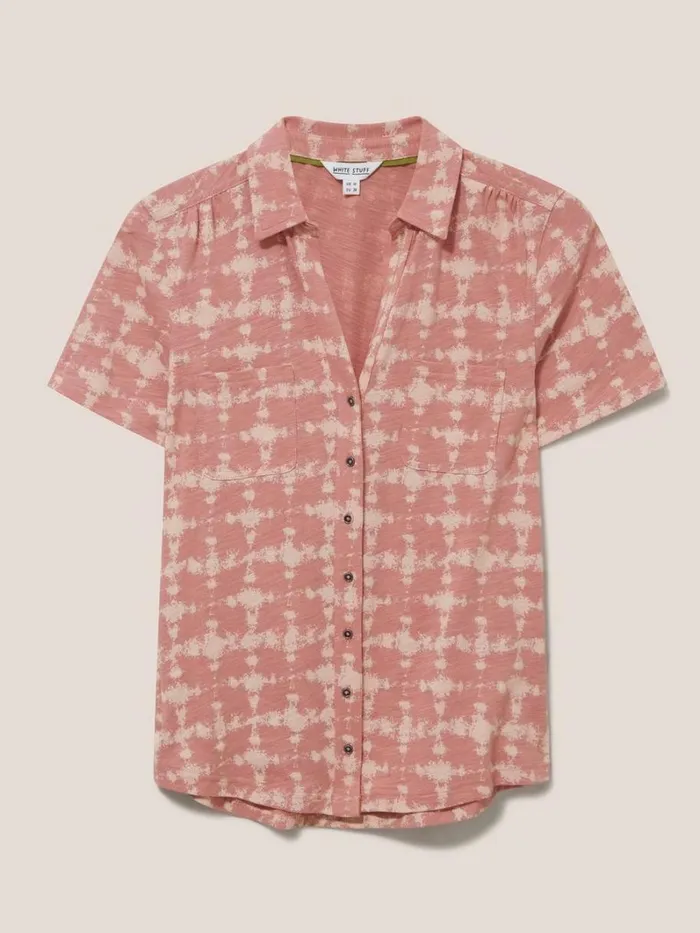 White Stuff SHIRTS and BLOUSES Penny Pocket Cotton Jersey Shirt Pink Print 8211 Women White Stuff SHIRTS and BLOUSES Penny Pocket Cotton Jersey Shirt Pink Print 8211 Women