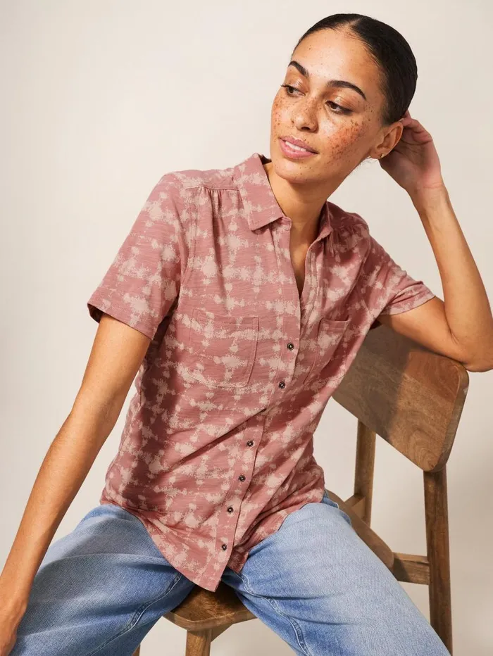 White Stuff SHIRTS and BLOUSES Penny Pocket Cotton Jersey Shirt Pink Print 8211 Women White Stuff SHIRTS and BLOUSES Penny Pocket Cotton Jersey Shirt Pink Print 8211 Women