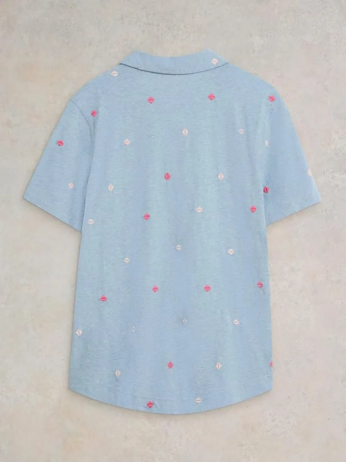 White Stuff SHIRTS and BLOUSES PENNY POCKET EMBROIDERED SHIRT Blue Multi 8211 Women White Stuff SHIRTS and BLOUSES PENNY POCKET EMBROIDERED SHIRT Blue Multi 8211 Women