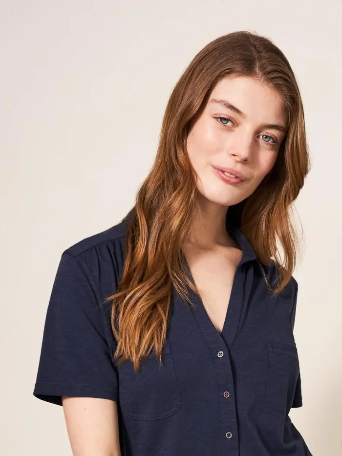 White Stuff SHIRTS and BLOUSES Penny Pocket Jersey Shirt French Navy 8211 Women White Stuff SHIRTS and BLOUSES Penny Pocket Jersey Shirt French Navy 8211 Women
