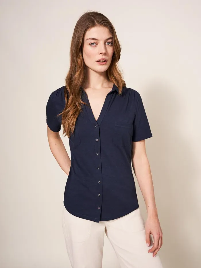 White Stuff SHIRTS and BLOUSES Penny Pocket Jersey Shirt French Navy 8211 Women White Stuff SHIRTS and BLOUSES Penny Pocket Jersey Shirt French Navy 8211 Women