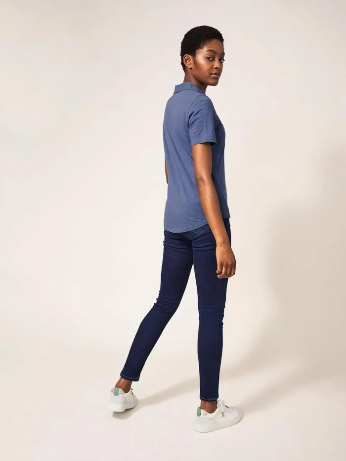 White Stuff SHIRTS and BLOUSES Penny Pocket Jersey Shirt Mid Blue 8211 Women White Stuff SHIRTS and BLOUSES Penny Pocket Jersey Shirt Mid Blue 8211 Women