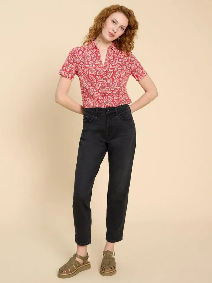 White Stuff SHIRTS and BLOUSES PENNY POCKET SHORT SLEEVE SHIRT Red Print 8211 Women