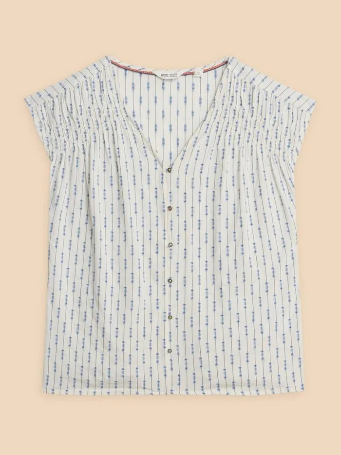 White Stuff SHIRTS and BLOUSES Rae Organic Cotton Vest Ivory Multi 8211 Women White Stuff SHIRTS and BLOUSES Rae Organic Cotton Vest Ivory Multi 8211 Women