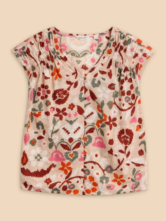 White Stuff SHIRTS and BLOUSES Rae Organic Cotton Vest Natural Print 8211 Women White Stuff SHIRTS and BLOUSES Rae Organic Cotton Vest Natural Print 8211 Women