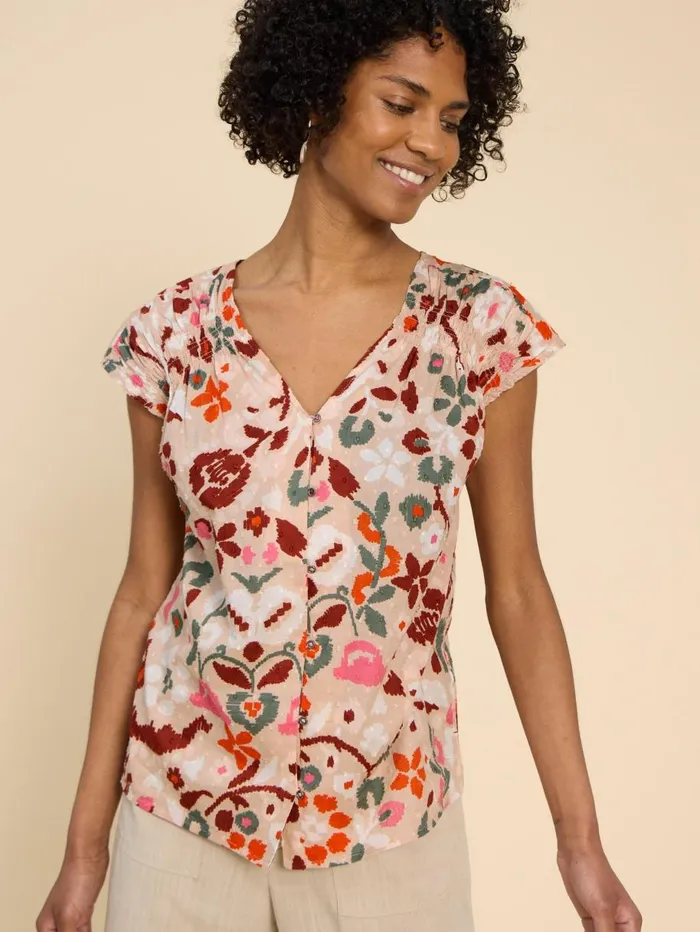White Stuff SHIRTS and BLOUSES Rae Organic Cotton Vest Natural Print 8211 Women White Stuff SHIRTS and BLOUSES Rae Organic Cotton Vest Natural Print 8211 Women