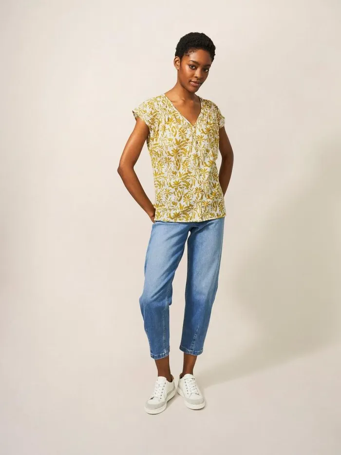 White Stuff SHIRTS and BLOUSES Rae Organic Vest Cotton White Multi 8211 Women