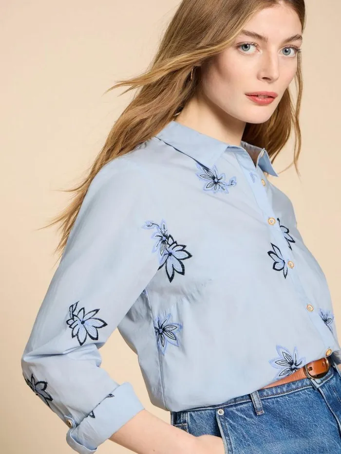 White Stuff SHIRTS and BLOUSES Sophie Embroidered Shirt Blue Multi 8211 Women White Stuff SHIRTS and BLOUSES Sophie Embroidered Shirt Blue Multi 8211 Women