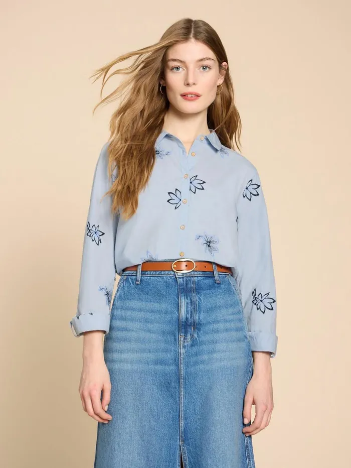 White Stuff SHIRTS and BLOUSES Sophie Embroidered Shirt Blue Multi 8211 Women White Stuff SHIRTS and BLOUSES Sophie Embroidered Shirt Blue Multi 8211 Women