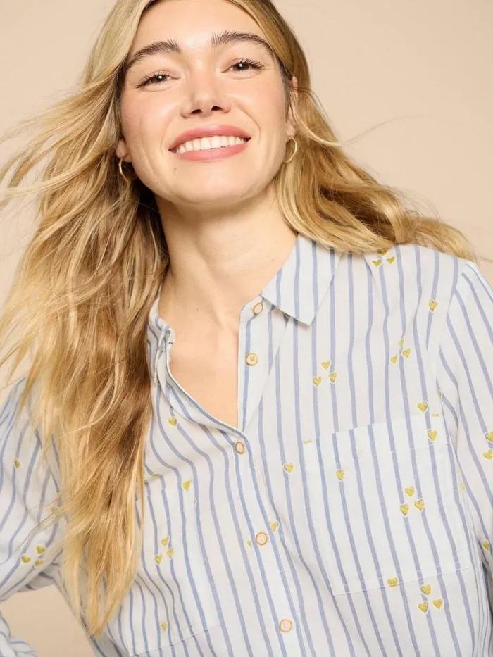 White Stuff SHIRTS and BLOUSES Sophie Heart Embroidered Shirt Ivory Multi 8211 Women White Stuff SHIRTS and BLOUSES Sophie Heart Embroidered Shirt Ivory Multi 8211 Women