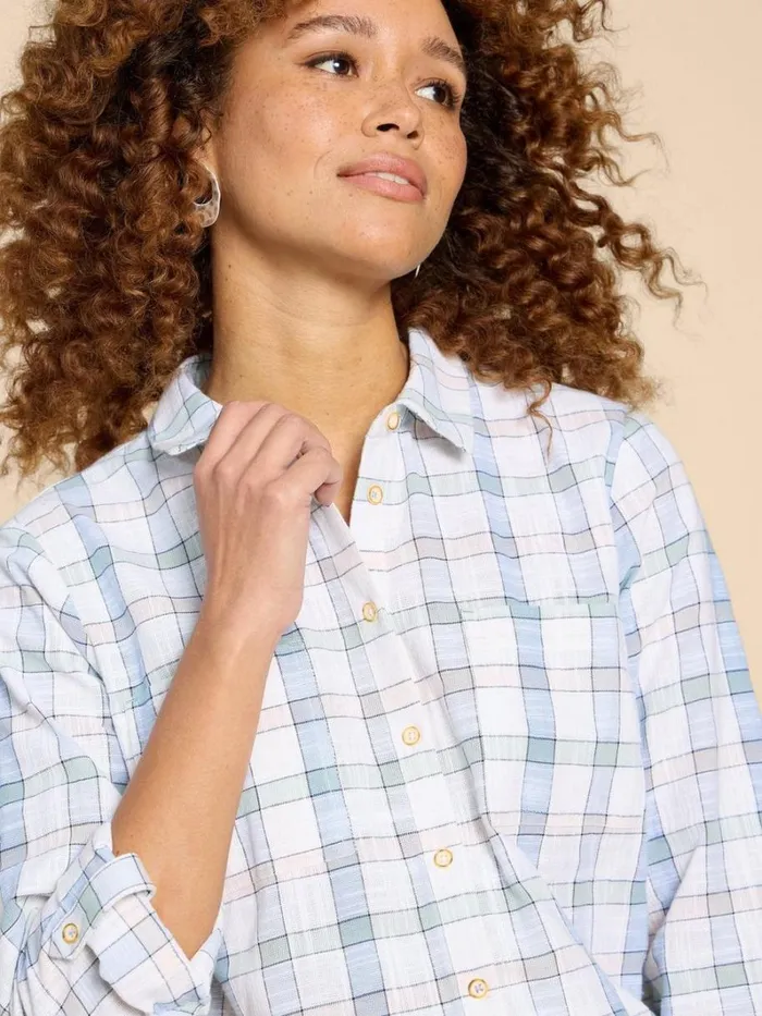 White Stuff SHIRTS and BLOUSES Sophie Organic Check Shirt Ivory Multi 8211 Women White Stuff SHIRTS and BLOUSES Sophie Organic Check Shirt Ivory Multi 8211 Women