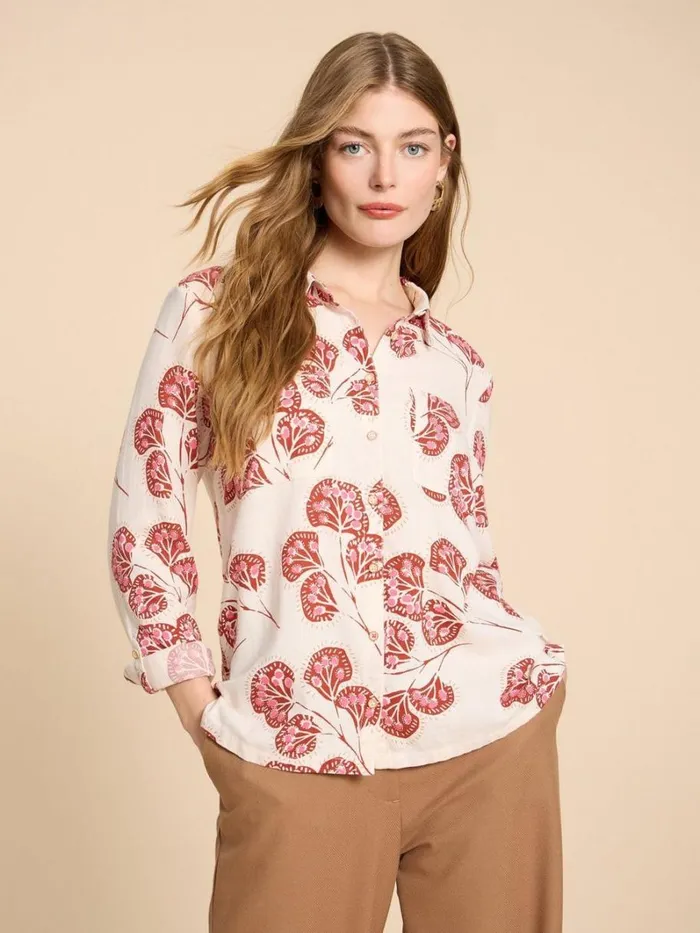 White Stuff SHIRTS and BLOUSES SOPHIE PRINTED ORGANIC SHIRT Ivory Print 8211 Women White Stuff SHIRTS and BLOUSES SOPHIE PRINTED ORGANIC SHIRT Ivory Print 8211 Women