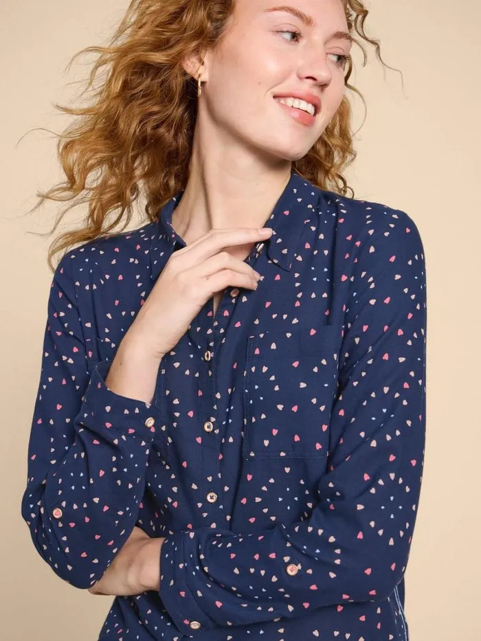 White Stuff SHIRTS and BLOUSES SOPHIE PRINTED ORGANIC SHIRT Navy Print 8211 Women White Stuff SHIRTS and BLOUSES SOPHIE PRINTED ORGANIC SHIRT Navy Print 8211 Women