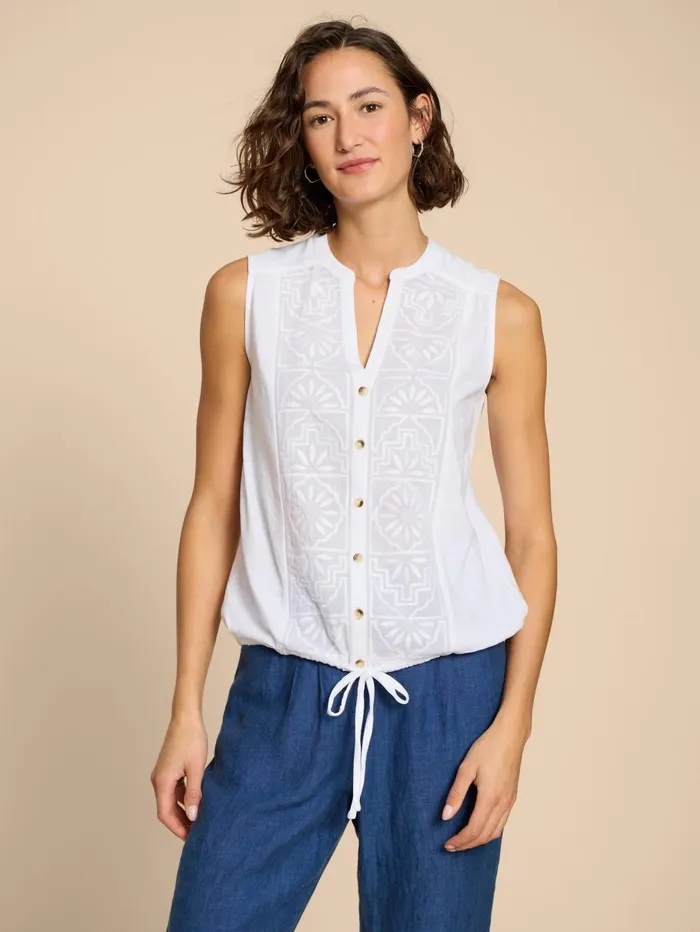 White Stuff SHIRTS and BLOUSES TULIP JERSEY SLEEVELESS SHIRT Pale Ivory 8211 Women White Stuff SHIRTS and BLOUSES TULIP JERSEY SLEEVELESS SHIRT Pale Ivory 8211 Women