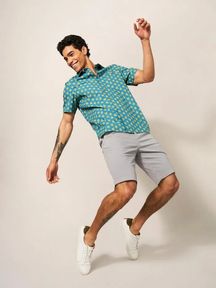 White Stuff SHIRTS Block Flower Printed SS Shirt Mint Green 8211 Men White Stuff SHIRTS Block Flower Printed SS Shirt Mint Green 8211 Men