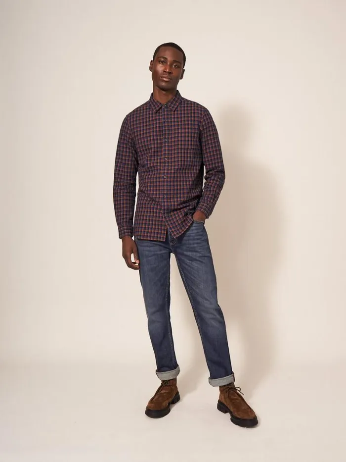 White Stuff SHIRTS Checked Twill Shirt Dark Navy 8211 Men