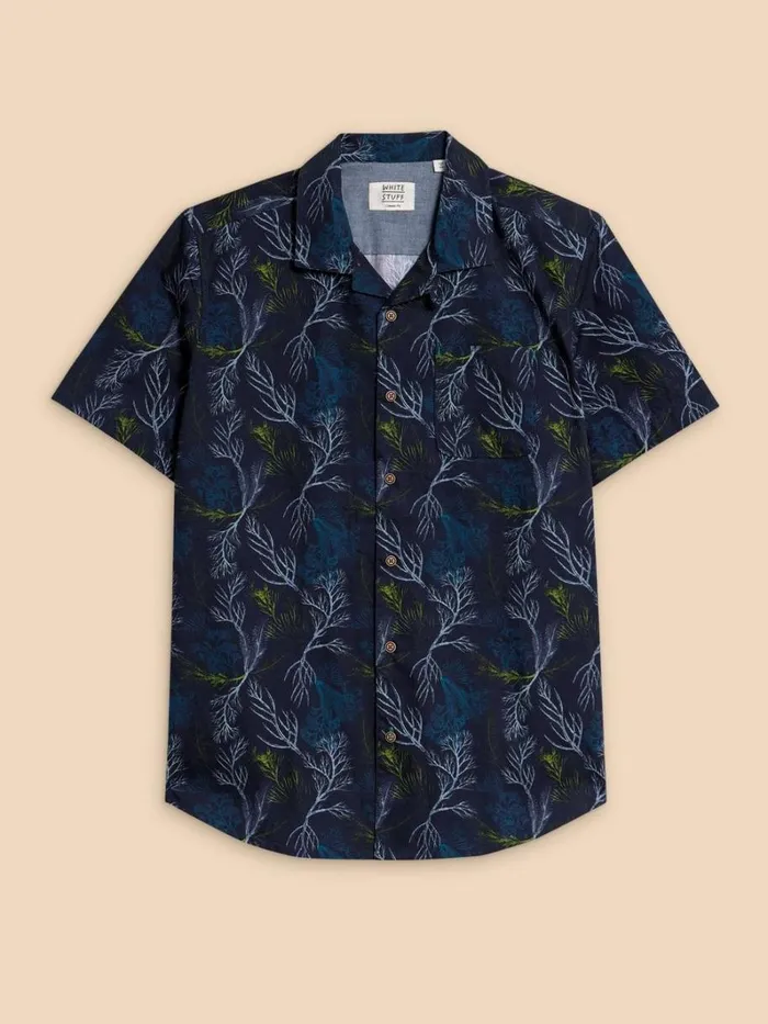 White Stuff SHIRTS Crab Printed SS Shirt Navy Print 8211 Men White Stuff SHIRTS Crab Printed SS Shirt Navy Print 8211 Men