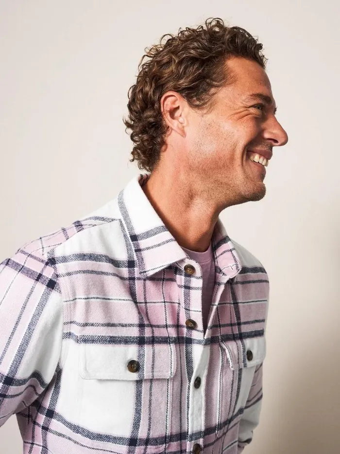 White Stuff SHIRTS Darwen Check Overshirt Dusty Purple 8211 Men White Stuff SHIRTS Darwen Check Overshirt Dusty Purple 8211 Men