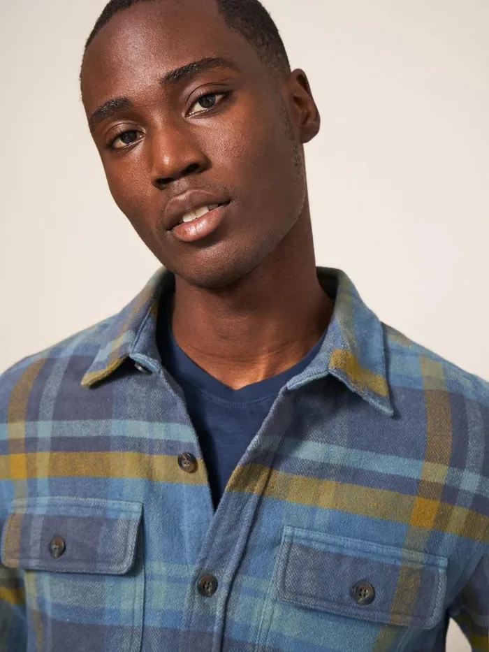 White Stuff SHIRTS Darwen Check Woven Overshirt Khaki Green 8211 Men