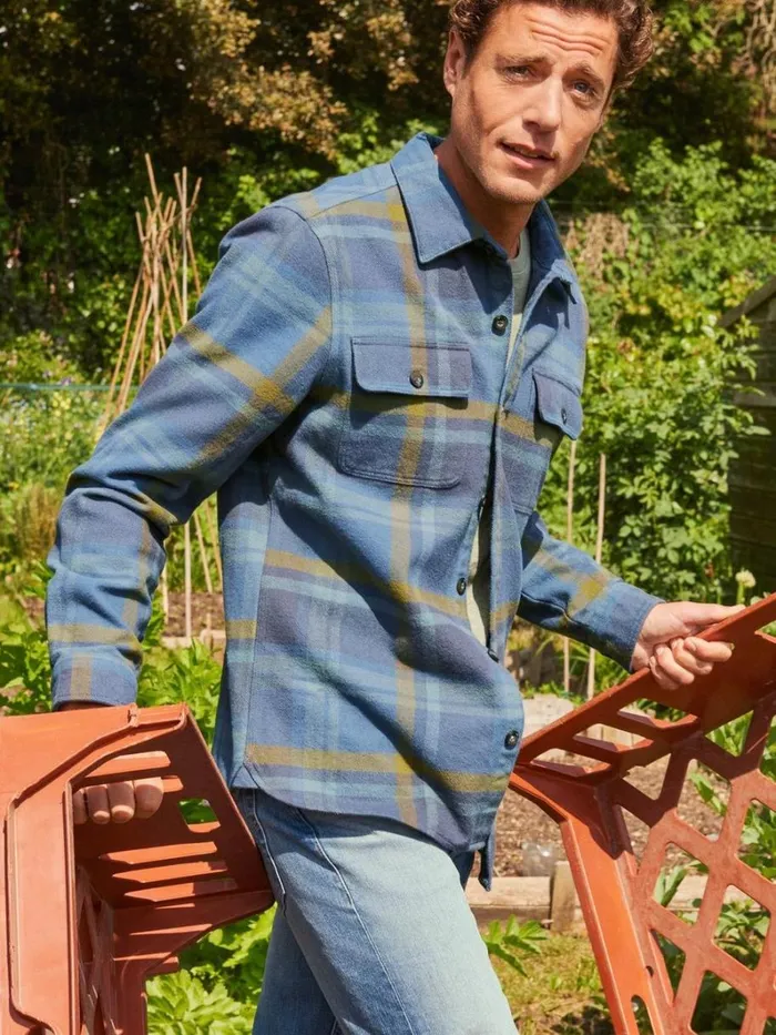 White Stuff SHIRTS Darwen Check Woven Overshirt Khaki Green 8211 Men White Stuff SHIRTS Darwen Check Woven Overshirt Khaki Green 8211 Men