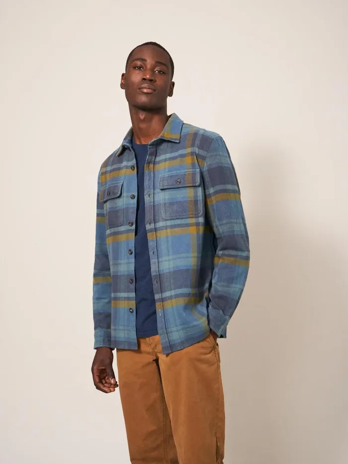 White Stuff SHIRTS Darwen Check Woven Overshirt Khaki Green 8211 Men White Stuff SHIRTS Darwen Check Woven Overshirt Khaki Green 8211 Men